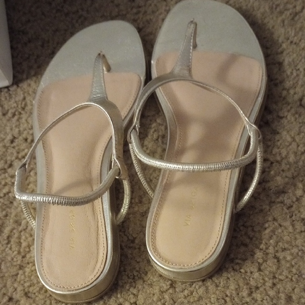 Silver and Cream Sandals with Style and Comfort